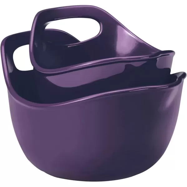 imageRachael Ray Ceramics 2Piece Mixing Bowls Set PurplePurple