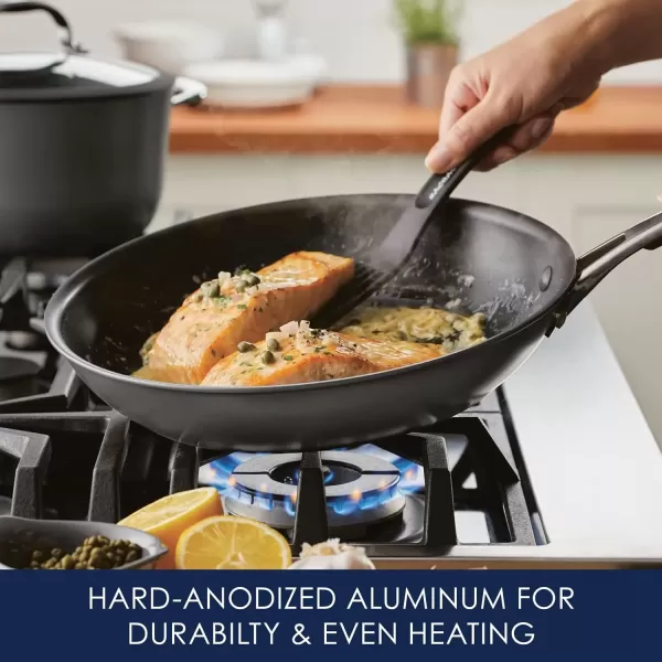 imageRachael Ray Cook  Create Hard Anodized Nonstick Saucier PanSaucepan with Lid and Helper Handle 45 Quart  Black125