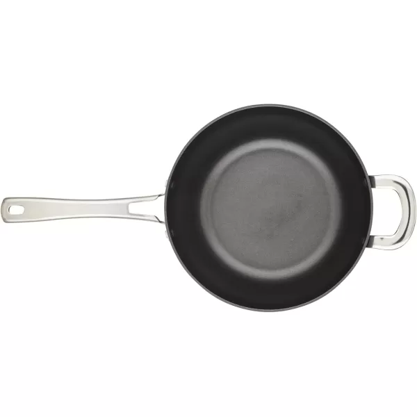 imageRachael Ray Cook  Create Hard Anodized Nonstick Saucier PanSaucepan with Lid and Helper Handle 45 Quart  Black45 Quarts