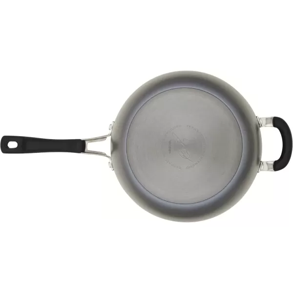 imageRachael Ray Cook  Create Hard Anodized Nonstick Saucier PanSaucepan with Lid and Helper Handle 45 Quart  Black45 Quarts