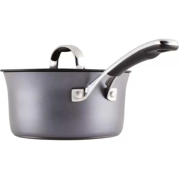 imageRachael Ray Cook  Create Hard Anodized Nonstick Saucier PanSaucepan with Lid and Helper Handle 45 Quart  BlackCookware Set 10 Piece