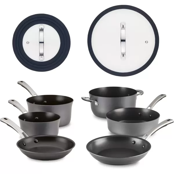 imageRachael Ray Cook  Create Hard Anodized Nonstick Saucier PanSaucepan with Lid and Helper Handle 45 Quart  BlackCookware Set 10 Piece