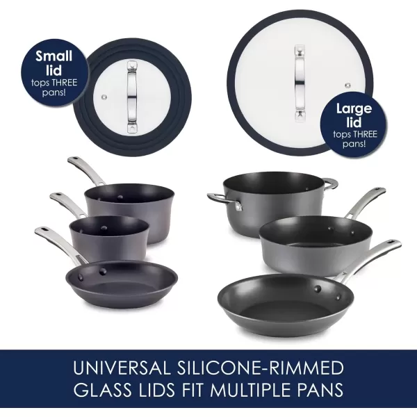 imageRachael Ray Cook  Create Hard Anodized Nonstick Saucier PanSaucepan with Lid and Helper Handle 45 Quart  BlackCookware Set 10 Piece