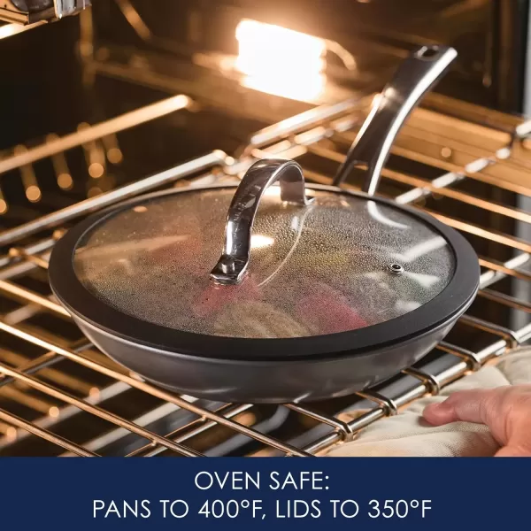 imageRachael Ray Cook  Create Hard Anodized Nonstick Saucier PanSaucepan with Lid and Helper Handle 45 Quart  BlackCookware Set 10 Piece