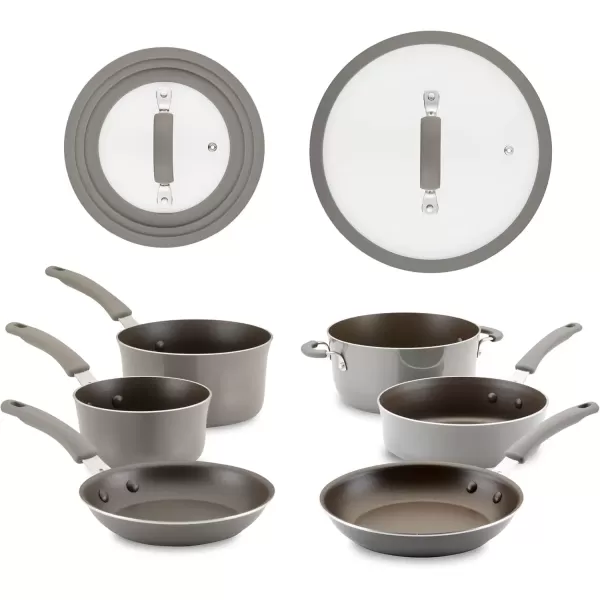 imageRachael Ray Cook  Create Nonstick CookwarePots and Pan Set 10 Piece Gray