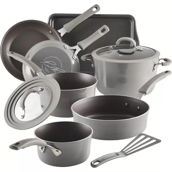 imageRachael Ray Cook  Create Nonstick CookwarePots and Pan Set 10 Piece Gray