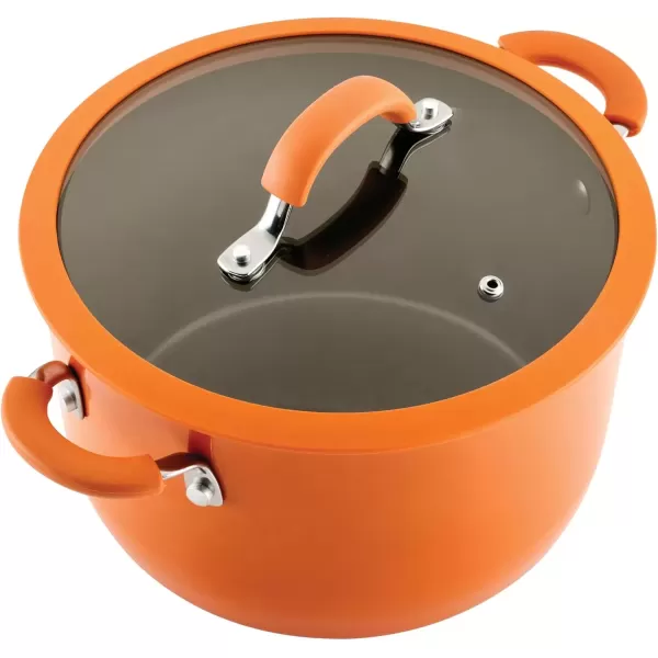 imageRachael Ray Cook  Create Nonstick Pots and Pans Set with Universal SpaceSaving Lids Baking PanCookie Sheet and Kitchen Cooking Tools Cookware Set 11 Piece  Orange