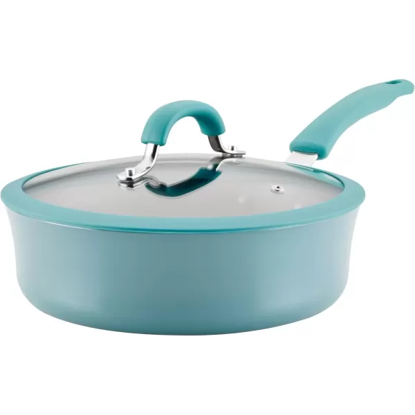 imageRachael Ray Cook  Create Nonstick Saut Pan with Lid 3 Quart GrayAgave Blue