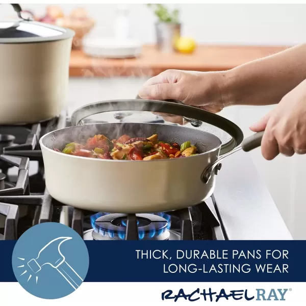 imageRachael Ray Cook  Create Nonstick Saut Pan with Lid 3 Quart GrayAlmond