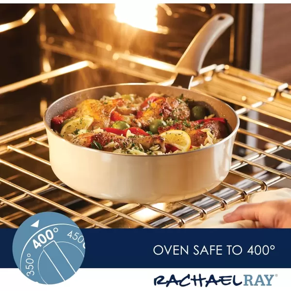 imageRachael Ray Cook  Create Nonstick Saut Pan with Lid 3 Quart GrayAlmond