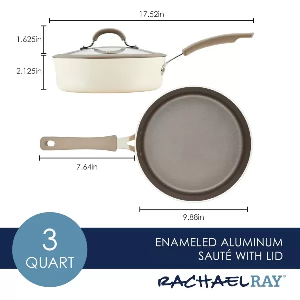 imageRachael Ray Cook  Create Nonstick Saut Pan with Lid 3 Quart GrayAlmond