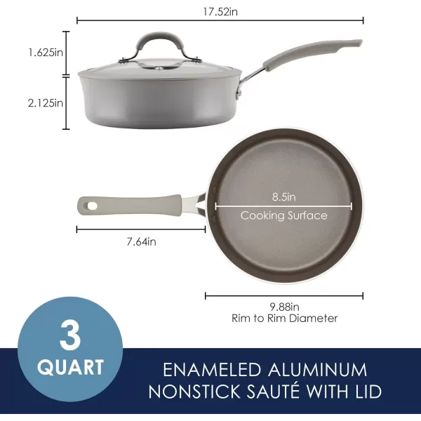 imageRachael Ray Cook  Create Nonstick Saut Pan with Lid 3 Quart GrayGray