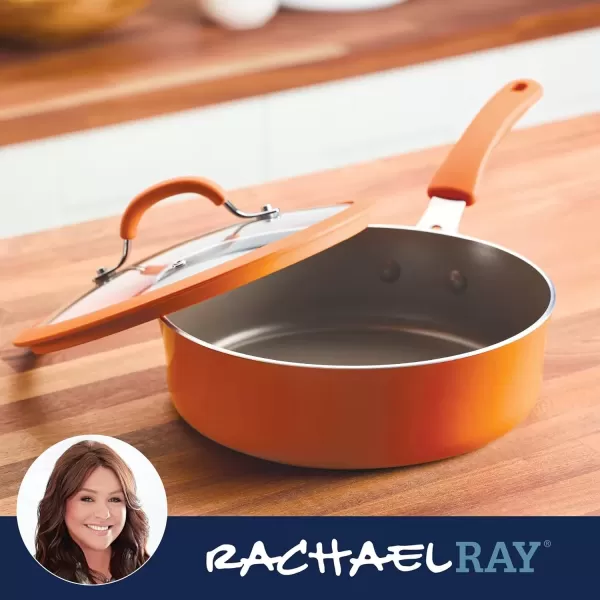 imageRachael Ray Cook  Create Nonstick Saut Pan with Lid 3 Quart GrayOrange