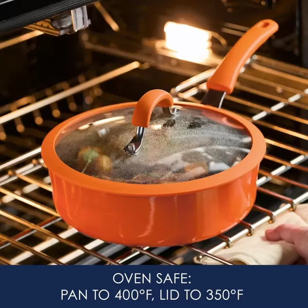 imageRachael Ray Cook  Create Nonstick Saut Pan with Lid 3 Quart GrayOrange