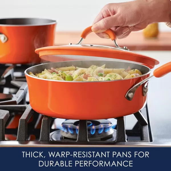 imageRachael Ray Cook  Create Nonstick Saut Pan with Lid 3 Quart GrayOrange