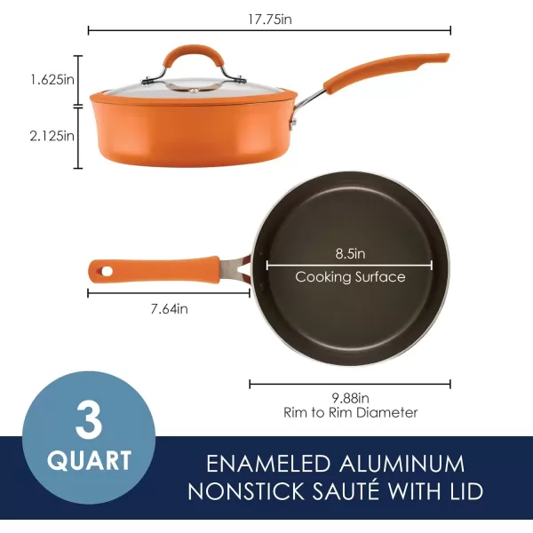 imageRachael Ray Cook  Create Nonstick Saut Pan with Lid 3 Quart GrayOrange