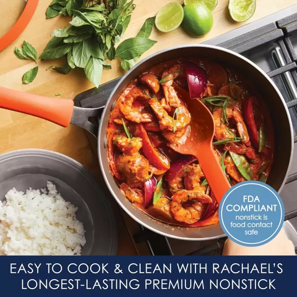 imageRachael Ray Cook  Create Nonstick Saut Pan with Lid 3 Quart GrayOrange