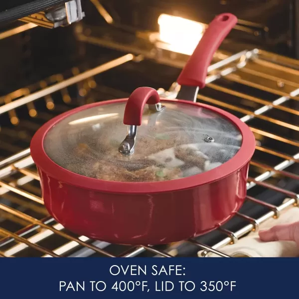 imageRachael Ray Cook  Create Nonstick Saut Pan with Lid 3 Quart GrayRed