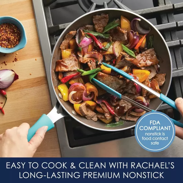 imageRachael Ray Cook  Create Nonstick Stir Fry PanWok 105 Inch Agave BlueAgave Blue