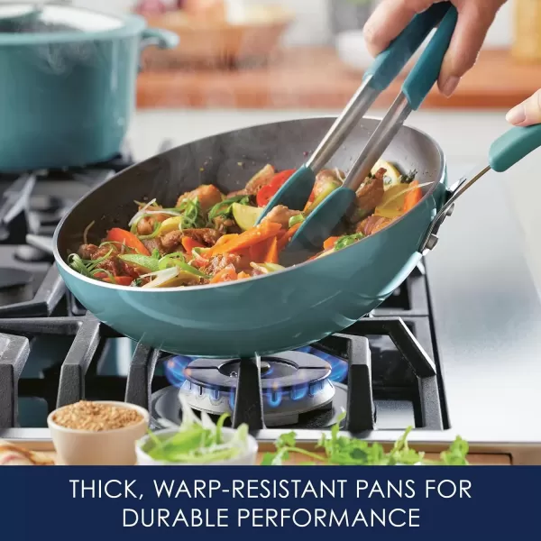 imageRachael Ray Cook  Create Nonstick Stir Fry PanWok 105 Inch Agave BlueAgave Blue