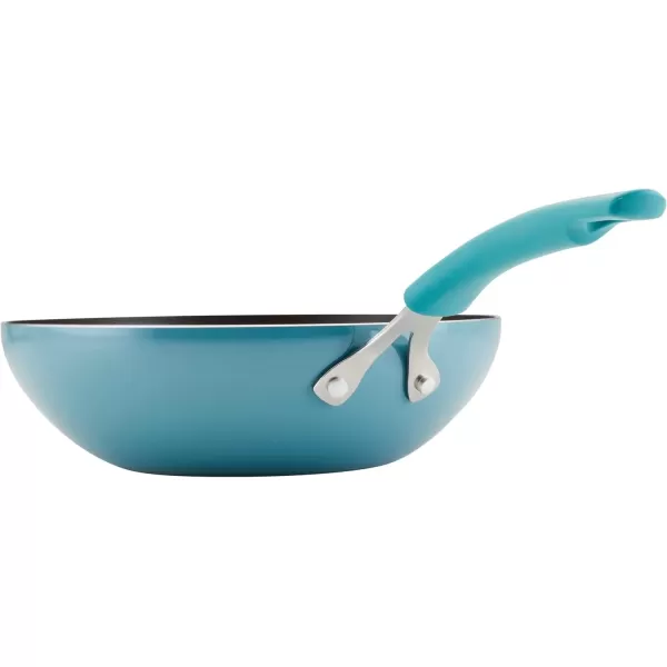 imageRachael Ray Cook  Create Nonstick Stir Fry PanWok 105 Inch Agave BlueAgave Blue