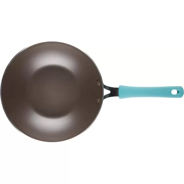 imageRachael Ray Cook  Create Nonstick Stir Fry PanWok 105 Inch Agave BlueAgave Blue