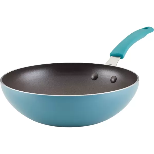 imageRachael Ray Cook  Create Nonstick Stir Fry PanWok 105 Inch Agave BlueAgave Blue