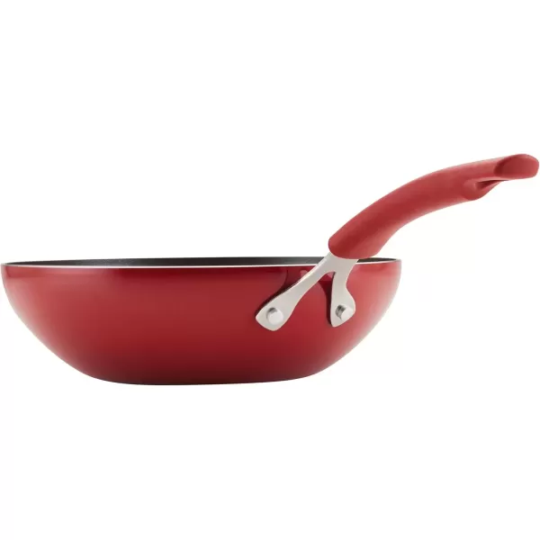 imageRachael Ray Cook  Create Nonstick Stir Fry PanWok 105 Inch Agave BlueRed