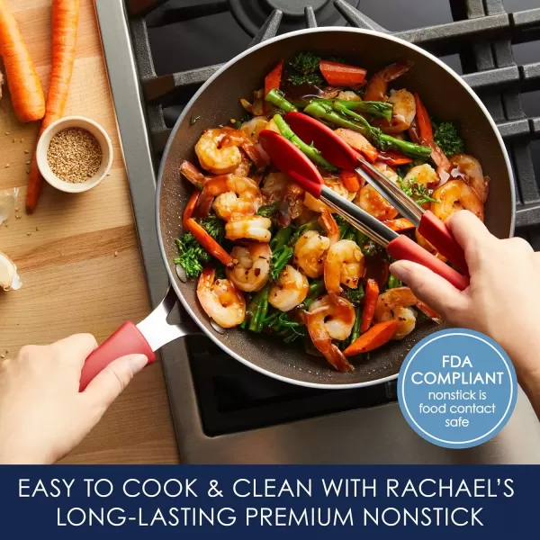 imageRachael Ray Cook  Create Nonstick Stir Fry PanWok 105 Inch Agave BlueRed