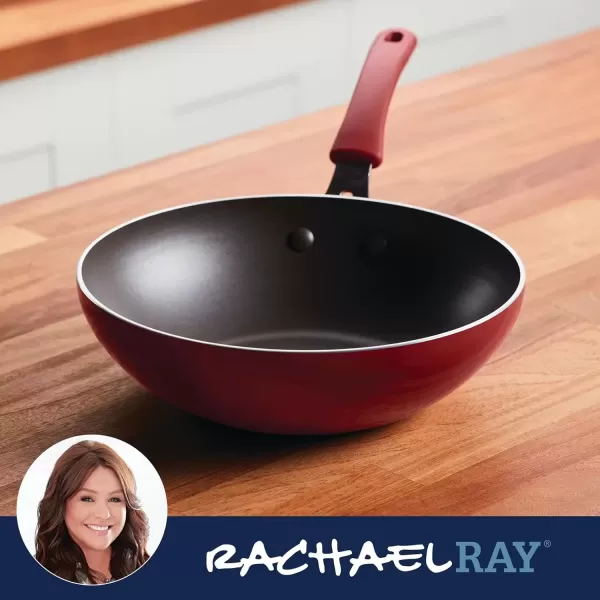 imageRachael Ray Cook  Create Nonstick Stir Fry PanWok 105 Inch Agave BlueRed