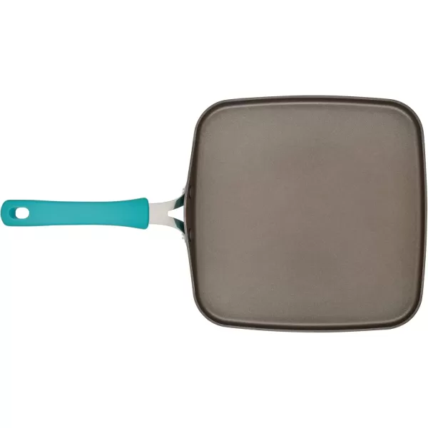 imageRachael Ray Cook  Create Nonstick Stovetop GriddleGrill Pan Square 11 Inch Agave BlueAgave Blue