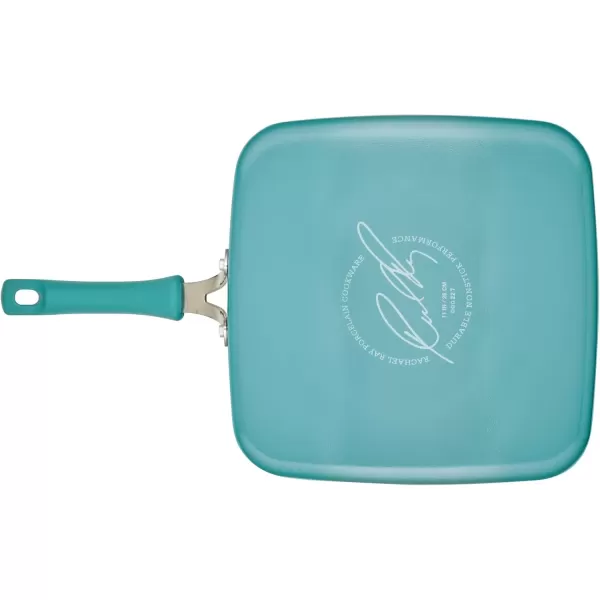 imageRachael Ray Cook  Create Nonstick Stovetop GriddleGrill Pan Square 11 Inch Agave BlueAgave Blue
