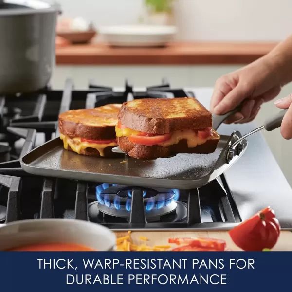 imageRachael Ray Cook  Create Nonstick Stovetop GriddleGrill Pan Square 11 Inch Agave BlueGray
