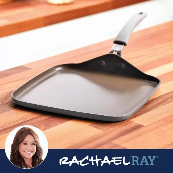 imageRachael Ray Cook  Create Nonstick Stovetop GriddleGrill Pan Square 11 Inch Agave BlueGray