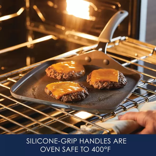 imageRachael Ray Cook  Create Nonstick Stovetop GriddleGrill Pan Square 11 Inch Agave BlueGray