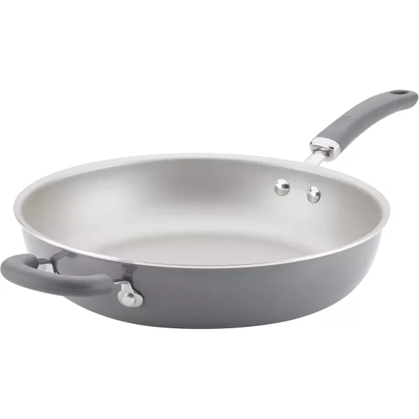 imageRachael Ray Create Delicious Deep Nonstick Frying Pan  Fry Pan  Skillet  95 Inch RedGray Shimmer