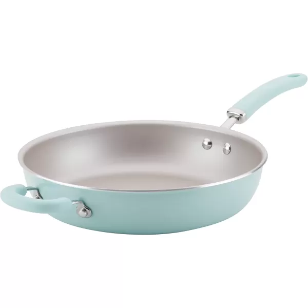 imageRachael Ray Create Delicious Deep Nonstick Frying Pan  Fry Pan  Skillet  95 Inch RedLight Blue Shimmer