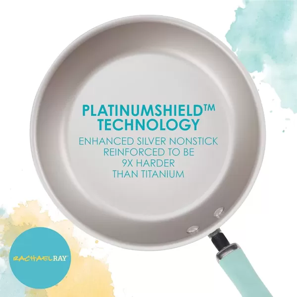 imageRachael Ray Create Delicious Deep Nonstick Frying Pan  Fry Pan  Skillet  95 Inch RedLight Blue Shimmer