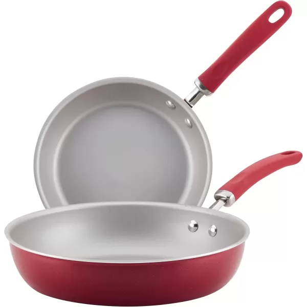 imageRachael Ray Create Delicious Deep Nonstick Frying Pan  Fry Pan  Skillet  95 Inch RedRed Shimmer