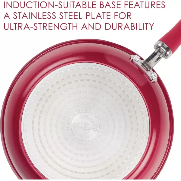 imageRachael Ray Create Delicious Deep Nonstick Frying Pan  Fry Pan  Skillet  95 Inch RedRed Shimmer