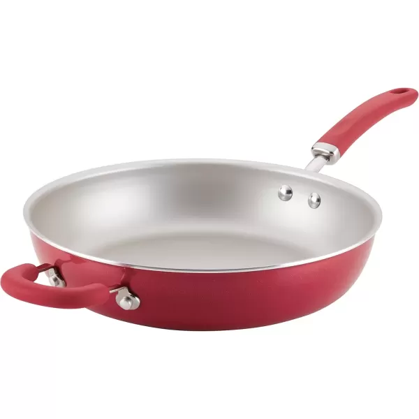 imageRachael Ray Create Delicious Deep Nonstick Frying Pan  Fry Pan  Skillet  95 Inch RedRed Shimmer