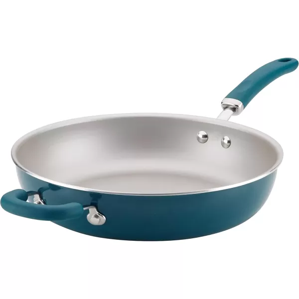 imageRachael Ray Create Delicious Deep Nonstick Frying Pan  Fry Pan  Skillet  95 Inch RedTeal Shimmer