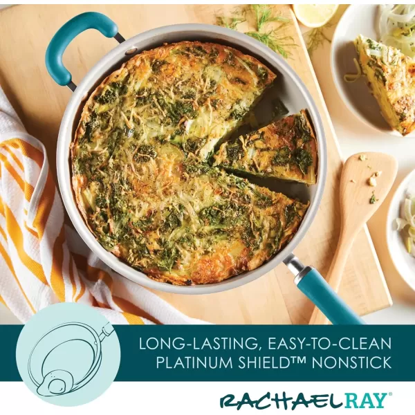 imageRachael Ray Create Delicious Deep Nonstick Frying Pan  Fry Pan  Skillet  95 Inch RedTeal Shimmer