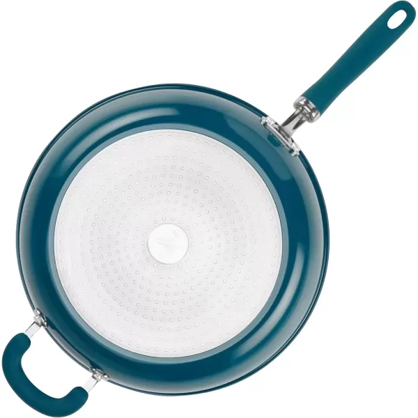 imageRachael Ray Create Delicious Deep Nonstick Frying Pan  Fry Pan  Skillet  95 Inch RedTeal Shimmer