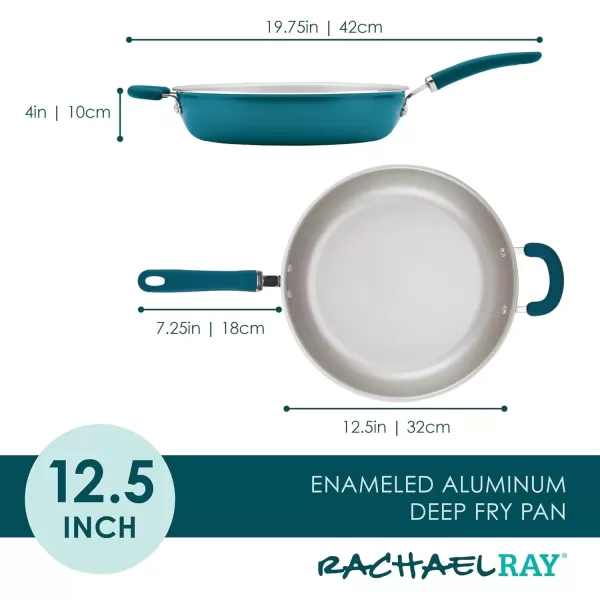 imageRachael Ray Create Delicious Deep Nonstick Frying Pan  Fry Pan  Skillet  95 Inch RedTeal Shimmer