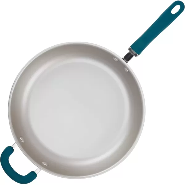 imageRachael Ray Create Delicious Deep Nonstick Frying Pan  Fry Pan  Skillet  95 Inch RedTeal Shimmer