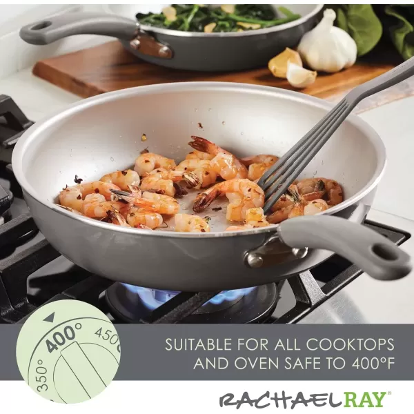 imageRachael Ray Create Delicious Nonstick Cookware Induction Pots and Pans Set 13 Piece  Gray ShimmerGray Shimmer