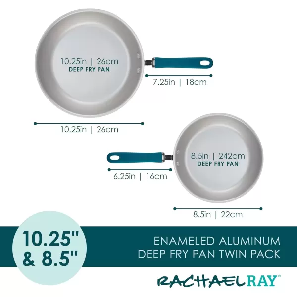 imageRachael Ray Create Delicious Nonstick Induction Frying PansSkillet Set 85 Inch and 1025 Inch  Teal Shimmer