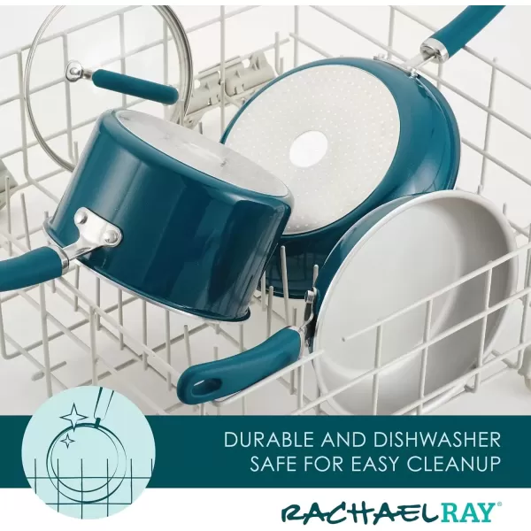 imageRachael Ray Create Delicious Nonstick Induction Frying PansSkillet Set 85 Inch and 1025 Inch  Teal Shimmer