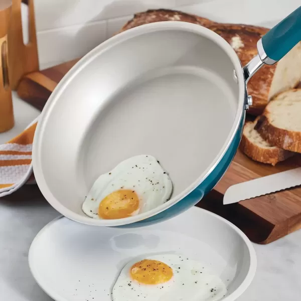 imageRachael Ray Create Delicious Nonstick Induction Frying PansSkillet Set 85 Inch and 1025 Inch  Teal Shimmer